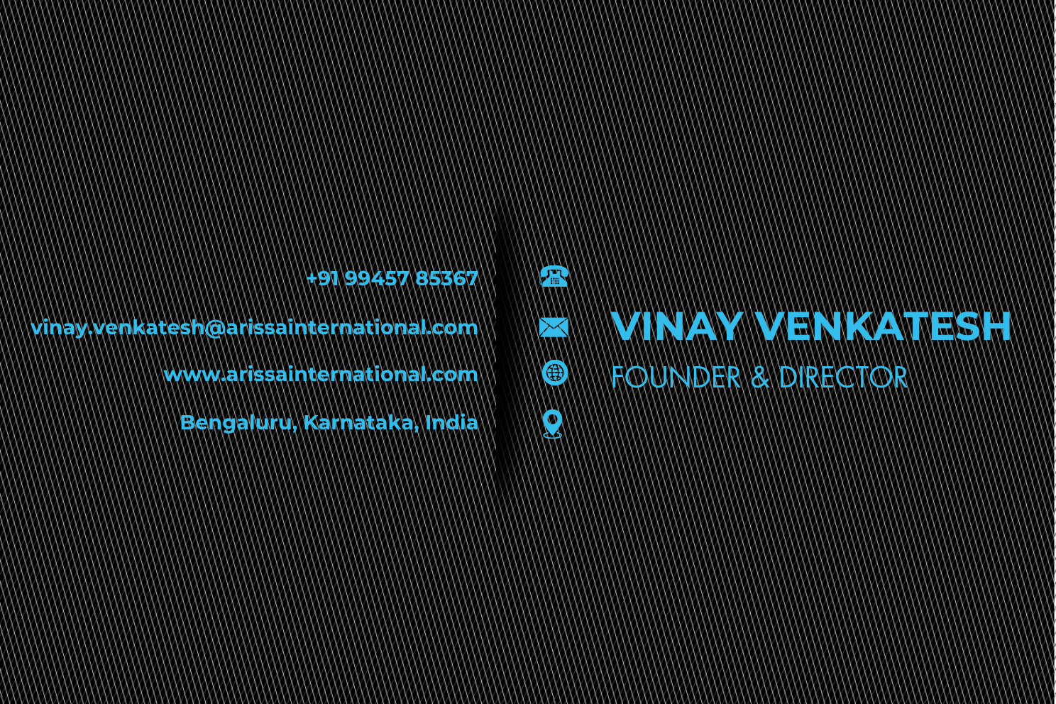 TapAI matte black card, back, with name and contact details